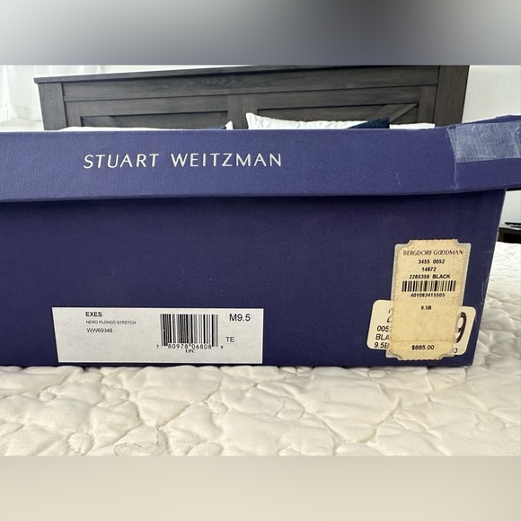 Stuart Weitzman Exes Black Leather Lace Up OTK Boots Size 9.5 - Picture 9 of 10